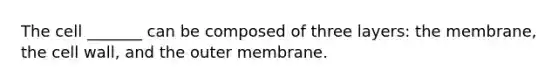 The cell _______ can be composed of three layers: the membrane, the cell wall, and the outer membrane.