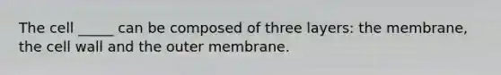 The cell _____ can be composed of three layers: the membrane, the cell wall and the outer membrane.