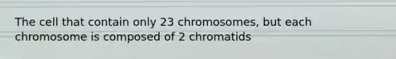 The cell that contain only 23 chromosomes, but each chromosome is composed of 2 chromatids