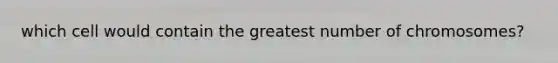 which cell would contain the greatest number of chromosomes?