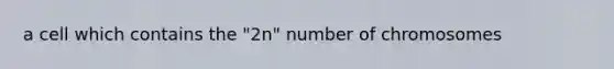 a cell which contains the "2n" number of chromosomes