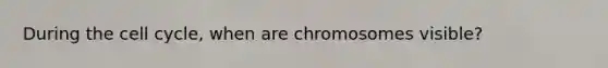 During the cell cycle, when are chromosomes visible?