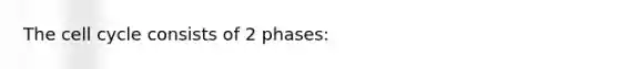 The <a href='https://www.questionai.com/knowledge/keQNMM7c75-cell-cycle' class='anchor-knowledge'>cell cycle</a> consists of 2 phases: