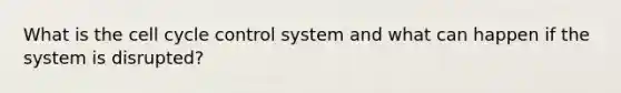 What is the cell cycle control system and what can happen if the system is disrupted?