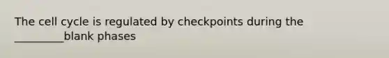 The cell cycle is regulated by checkpoints during the _________blank phases