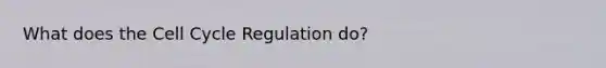 What does the Cell Cycle Regulation do?