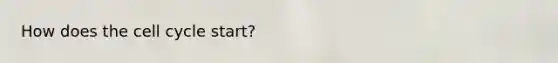 How does the <a href='https://www.questionai.com/knowledge/keQNMM7c75-cell-cycle' class='anchor-knowledge'>cell cycle</a> start?