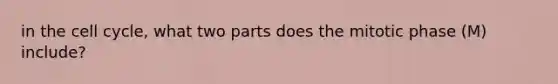 in the cell cycle, what two parts does the mitotic phase (M) include?