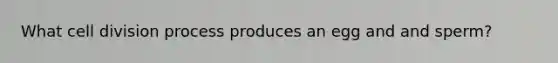 What cell division process produces an egg and and sperm?