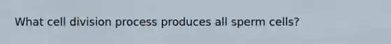 What <a href='https://www.questionai.com/knowledge/kjHVAH8Me4-cell-division' class='anchor-knowledge'>cell division</a> process produces all sperm cells?