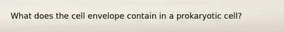 What does the cell envelope contain in a prokaryotic cell?