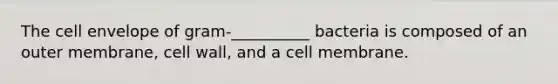 The cell envelope of gram-__________ bacteria is composed of an outer membrane, cell wall, and a cell membrane.