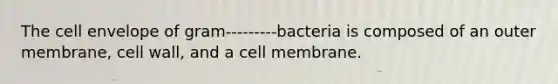 The cell envelope of gram---------bacteria is composed of an outer membrane, cell wall, and a cell membrane.