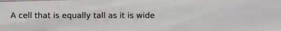 A cell that is equally tall as it is wide