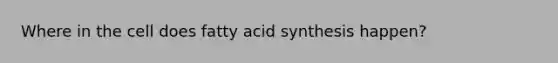 Where in the cell does fatty acid synthesis happen?