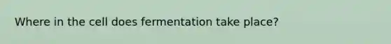 Where in the cell does fermentation take place?