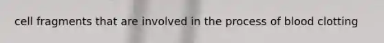 cell fragments that are involved in the process of blood clotting