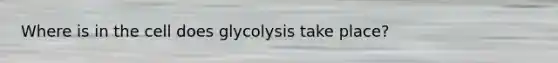 Where is in the cell does glycolysis take place?