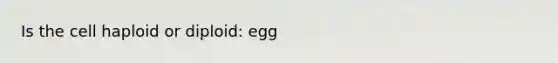 Is the cell haploid or diploid: egg