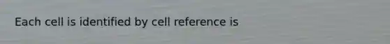 Each cell is identified by cell reference is