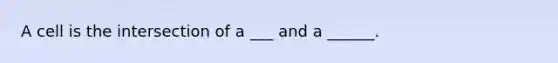 A cell is the intersection of a ___ and a ______.