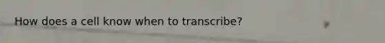 How does a cell know when to transcribe?