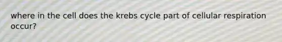 where in the cell does the krebs cycle part of cellular respiration occur?