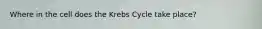 Where in the cell does the Krebs Cycle take place?