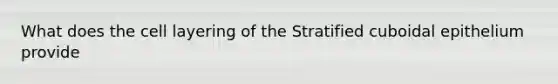 What does the cell layering of the Stratified cuboidal epithelium provide