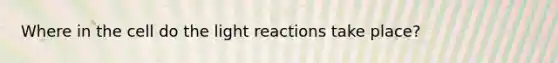 Where in the cell do the light reactions take place?