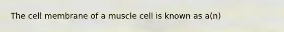 The cell membrane of a muscle cell is known as a(n)