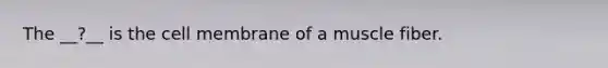 The __?__ is the cell membrane of a muscle fiber.