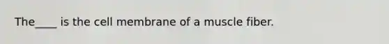 The____ is the cell membrane of a muscle fiber.