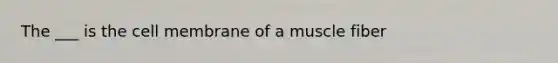 The ___ is the cell membrane of a muscle fiber