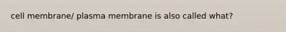 cell membrane/ plasma membrane is also called what?