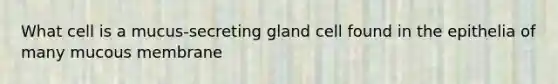 What cell is a mucus-secreting gland cell found in the epithelia of many mucous membrane