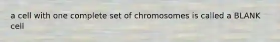 a cell with one complete set of chromosomes is called a BLANK cell