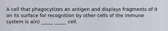 A cell that phagocytizes an antigen and displays fragments of it on its surface for recognition by other cells of the immune system is a(n) _____ _____ cell.