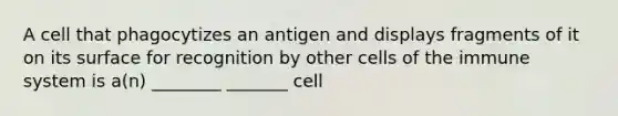 A cell that phagocytizes an antigen and displays fragments of it on its surface for recognition by other cells of the immune system is a(n) ________ _______ cell