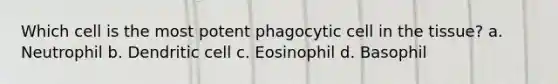 Which cell is the most potent phagocytic cell in the tissue? a. Neutrophil b. Dendritic cell c. Eosinophil d. Basophil