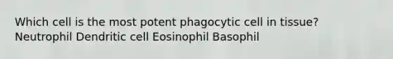 Which cell is the most potent phagocytic cell in tissue? Neutrophil Dendritic cell Eosinophil Basophil