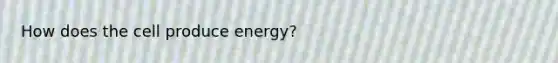 How does the cell produce energy?