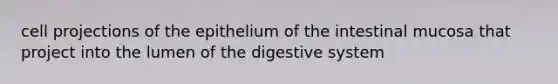 cell projections of the epithelium of the intestinal mucosa that project into the lumen of the digestive system