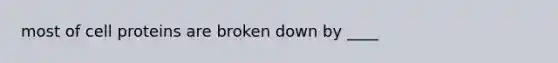 most of cell proteins are broken down by ____