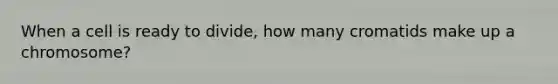 When a cell is ready to divide, how many cromatids make up a chromosome?