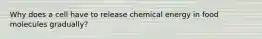 Why does a cell have to release chemical energy in food molecules gradually?