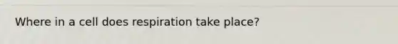 Where in a cell does respiration take place?