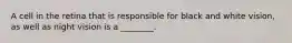 A cell in the retina that is responsible for black and white vision, as well as night vision is a ________.