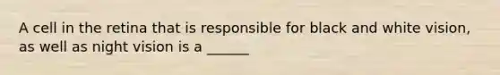 A cell in the retina that is responsible for black and white vision, as well as night vision is a ______