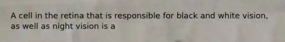 A cell in the retina that is responsible for black and white vision, as well as night vision is a
